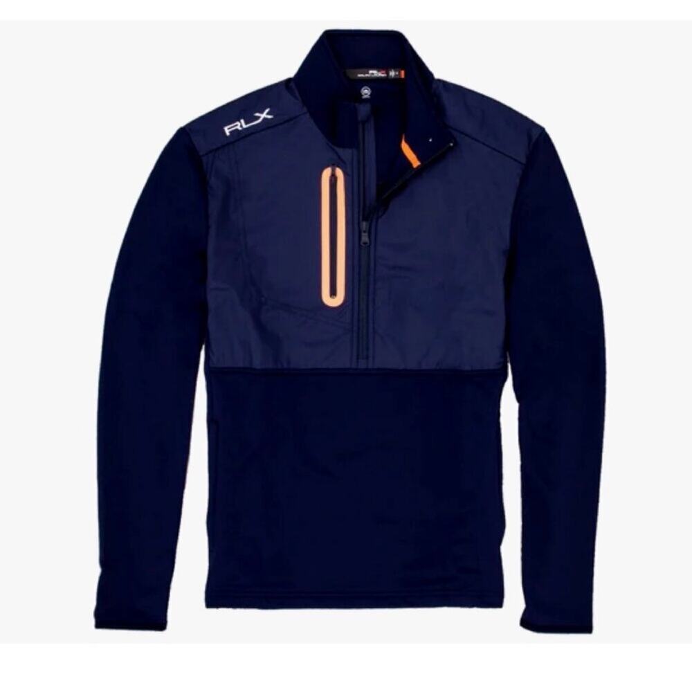 RLX Ralph Lauren Golf Pullover Mens Medium Navy Thermal Tech Jacket